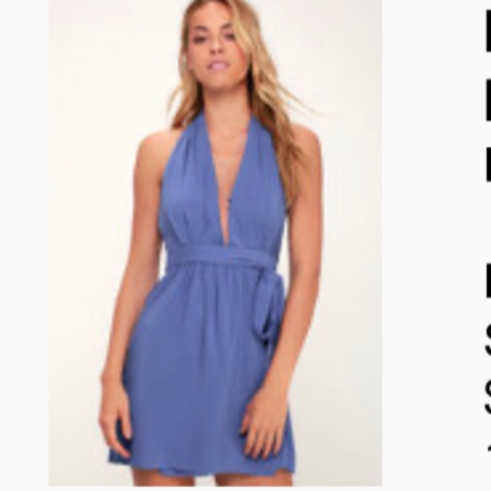 Lulus periwinkle blue wrap dress, size small